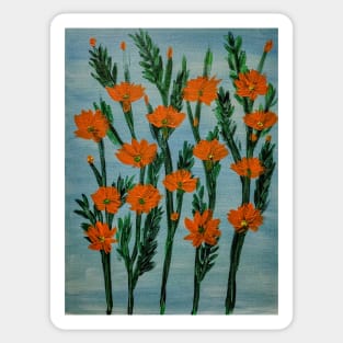 Orange cosmos flowers Sticker